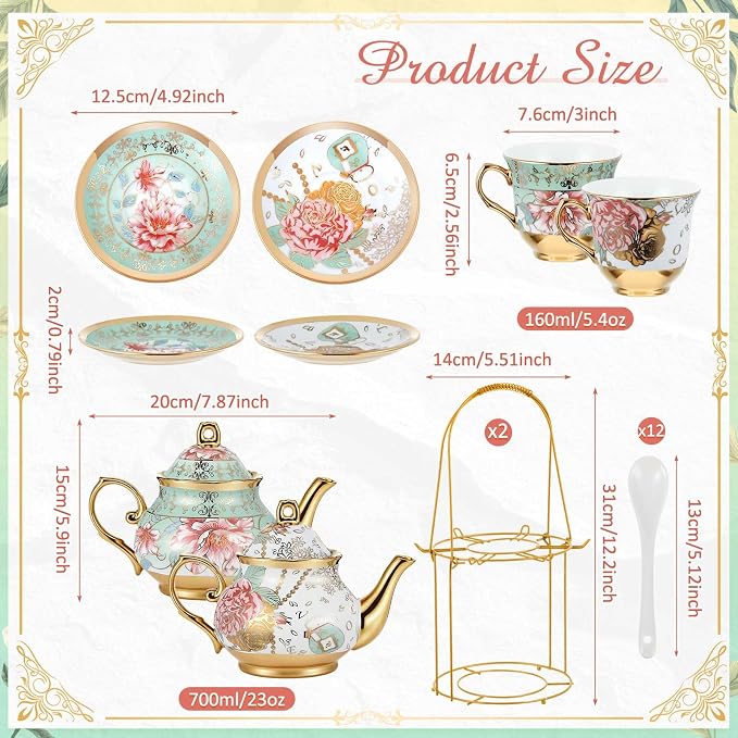 Zhehao 40 Pcs Porcelain Tea Set
