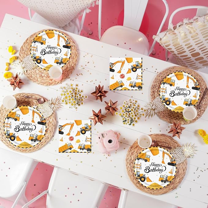 Construction Plates and Napkins Party Supplies