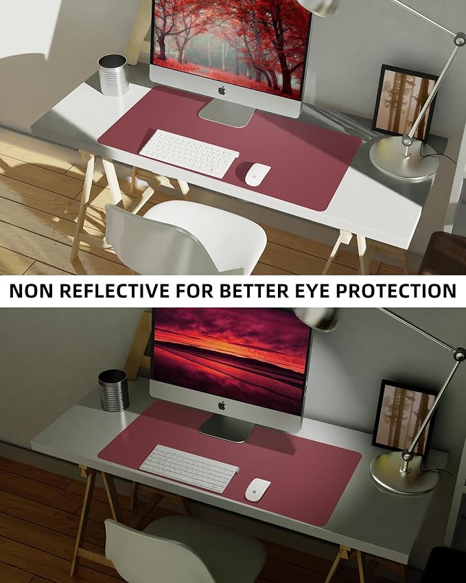 AFIING Leather Desk Pad Protector, Mouse Pad, Office Desk Mat, Non-Slip PU