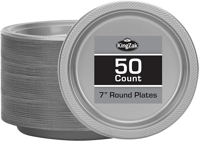 Hanna K. Signature Silver Solid Color Premium Heavy Weight Plastic Appetizer