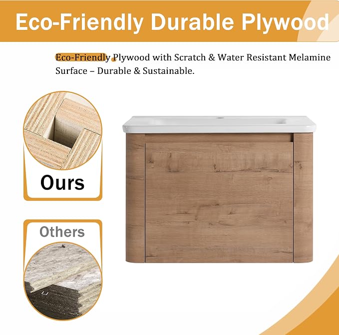 28 Inch Wall-Mounted Vanity