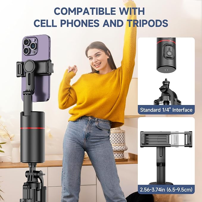 Auto Face Tracking Tripod, No App, Smart Shooting Phone Holder