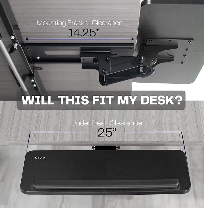 VIVO Adjustable Computer Keyboard & Mouse Platform Tray Ergonomic Under Table