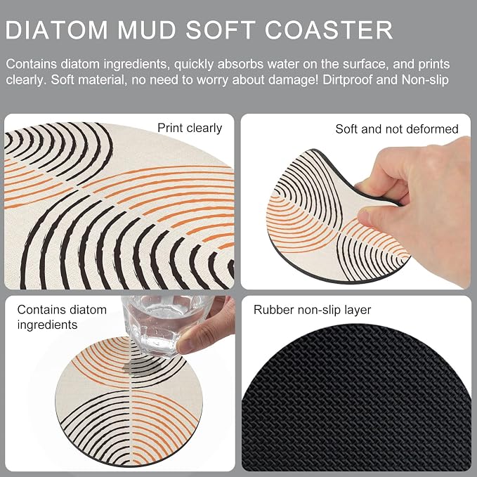 Bohemia Coasters Set of 6, Absorbent Coasters