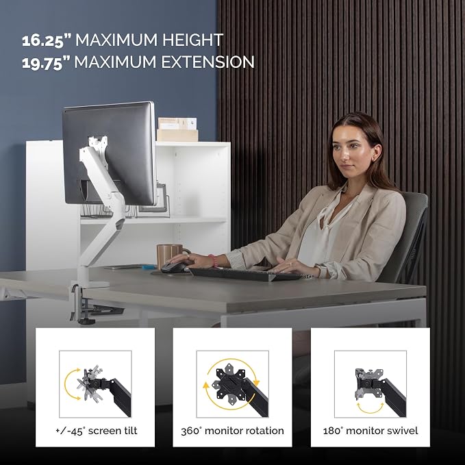 Fellowes Platinum Series Single Monitor Arm