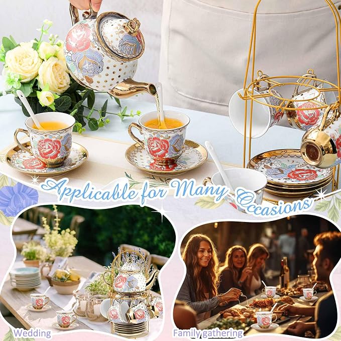 Zhehao 20 Pcs Porcelain Tea Set