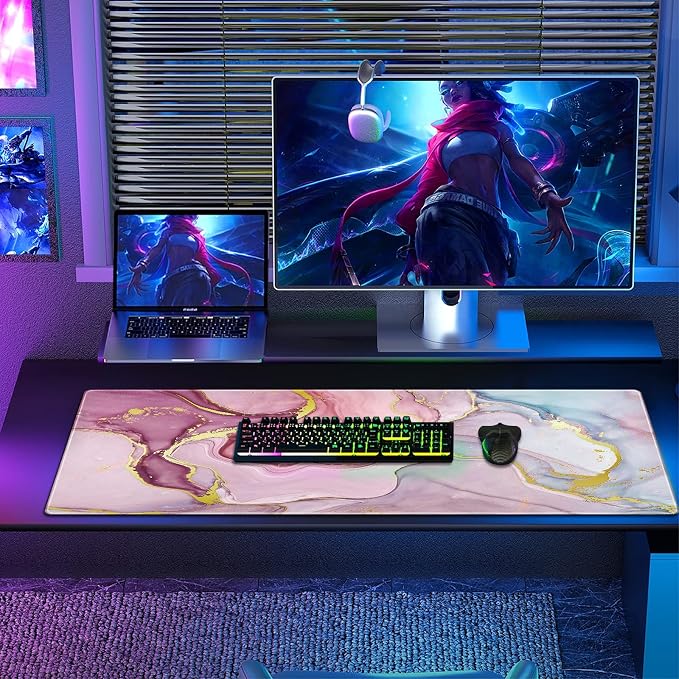 Galdas Gaming Mouse Pad Cool Flash Pattern XXL XL Large Mouse Pad Long Extended