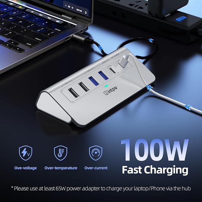 USB C Hub, 10-in-1 USB Docking Station, Aluminum USB to Ethernet Adapter