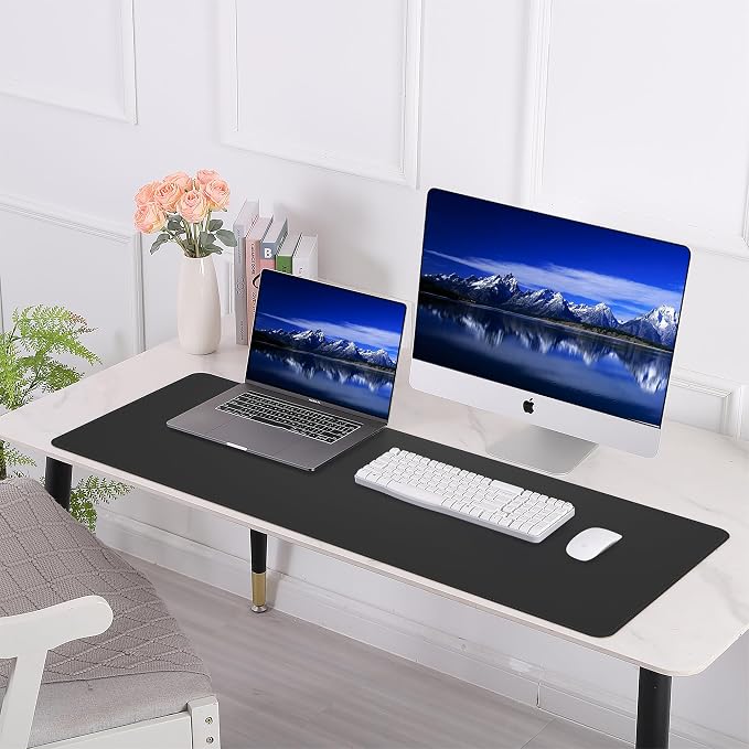 AFIING Leather Desk pad Protector, Large Non-Slip Office Desk Mat