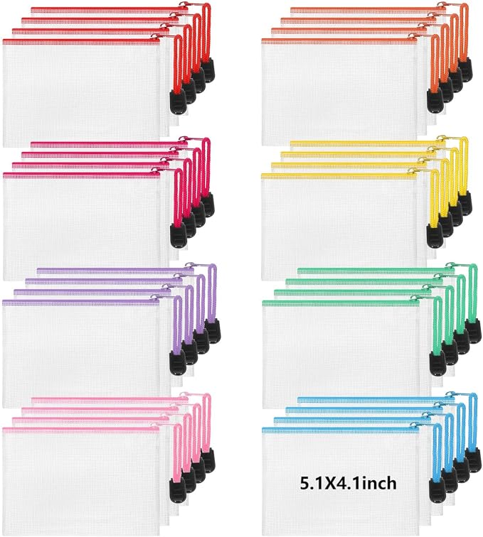 Jetec 32 Pcs Mesh Zipper Bags Toy Storage Bikini Organizer Bag Bolsas Para