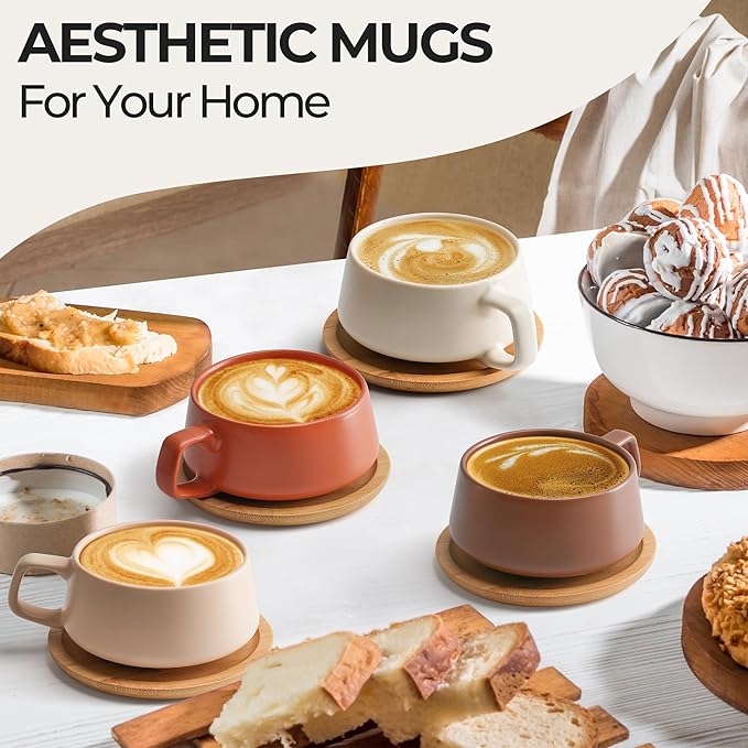 MIAMIO - Cappuccino Cup Set of 4, Ceramic - Luxe | Ceramic cappuccino cups and