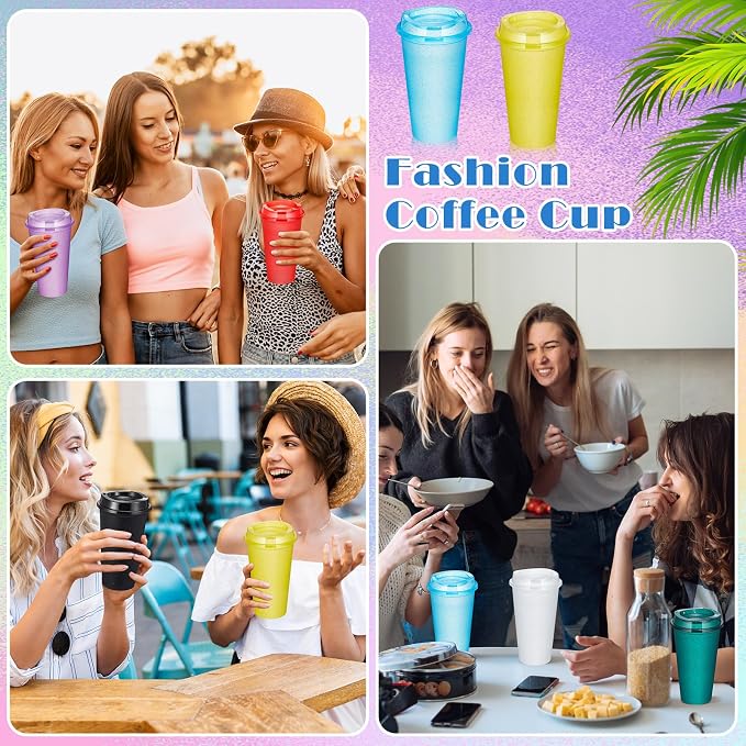 FillTouch 12 Pcs 16 oz Reusable Coffee Cups