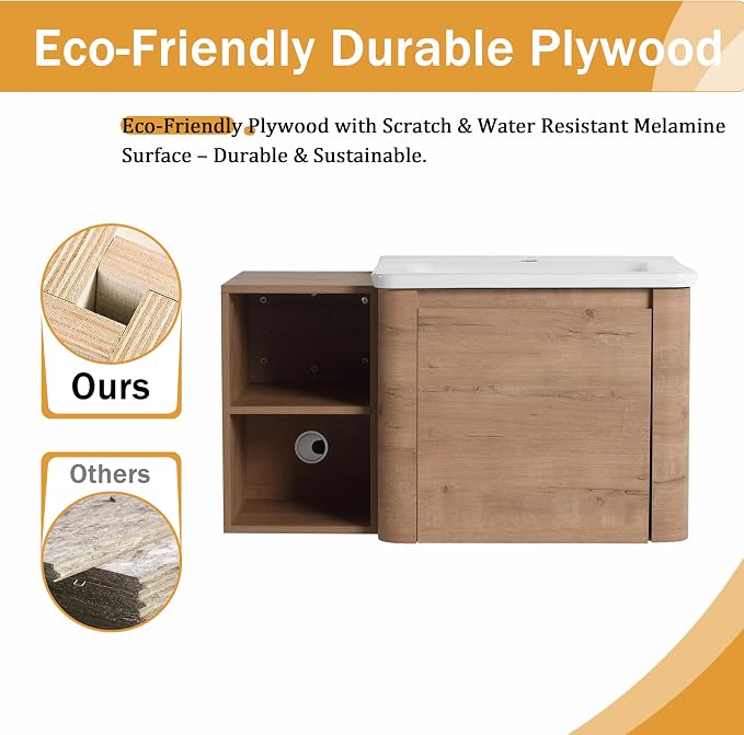 36 Inch Wall-Mounted Vanity