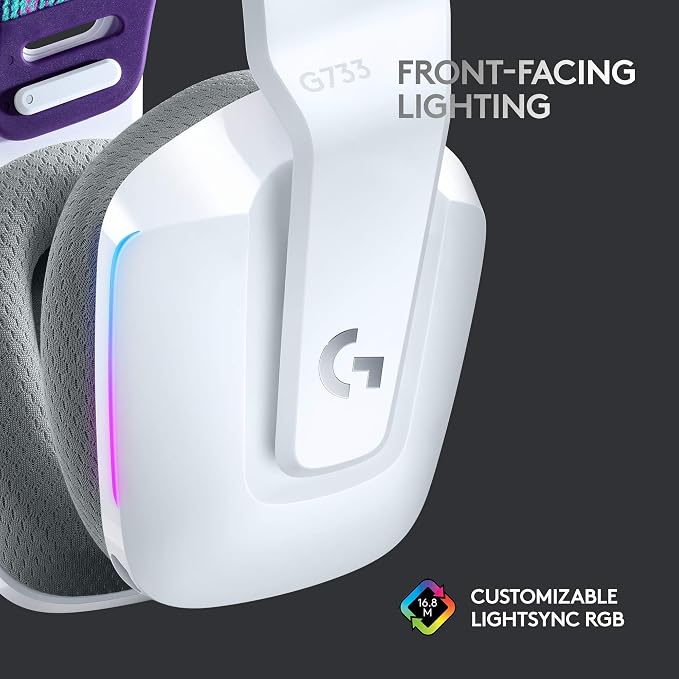 Logitech G733 Lightspeed Wireless Gaming Headset, Suspension Headband,