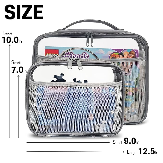 holay 4 Packs PVC Zippered Blocks Set, Board game Storage Organizer Case