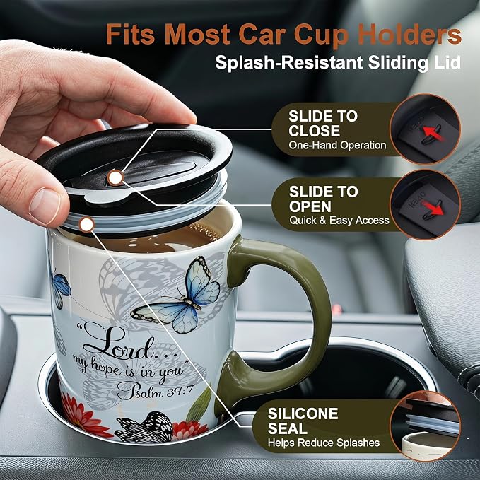 Topadorn 17oz Ceramic Travel Mug