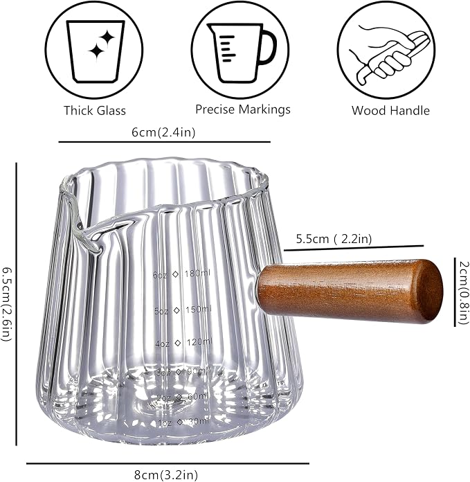 6OZ Espresso Cups Glass, JJOO Espresso Shot Cup