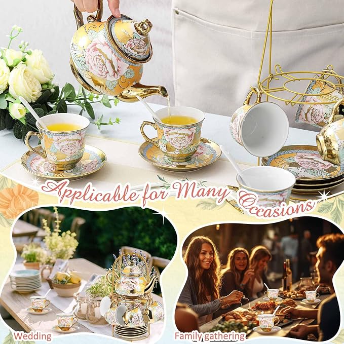 Zhehao 20 Pcs Porcelain Tea Set