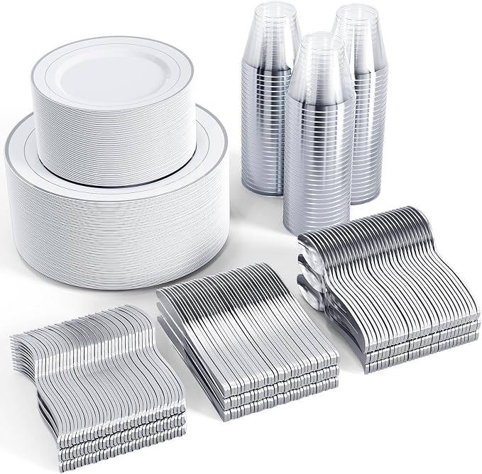 FOCUSLINE 600 Ct Silver Dinnerware Set