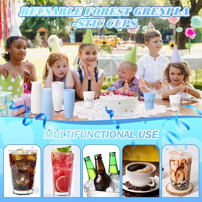 Yungyan 36 Pack 16 oz Stadium Cups Reusable Plastic Cups Blank Drink Stadium