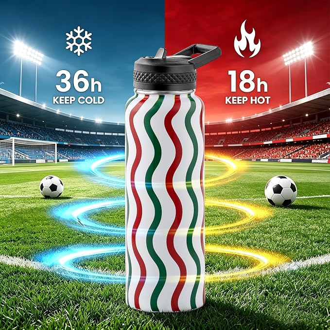 RAYMYLO Insulated Water Bottle 40 oz, Triple Wall Vacuum Stainless Steel |