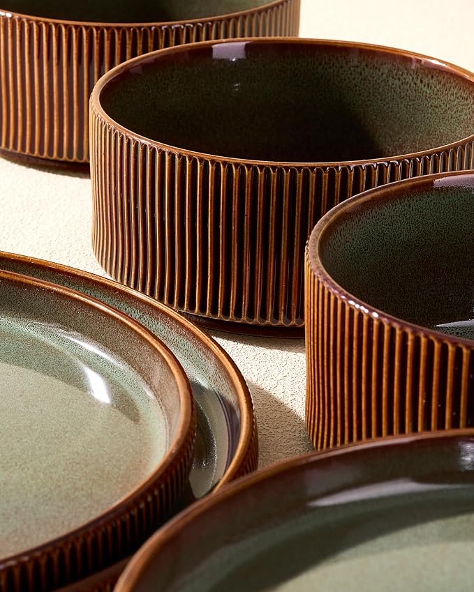 Stoneware Dinnerware Sets, Reactive Glaze Dishes Set
