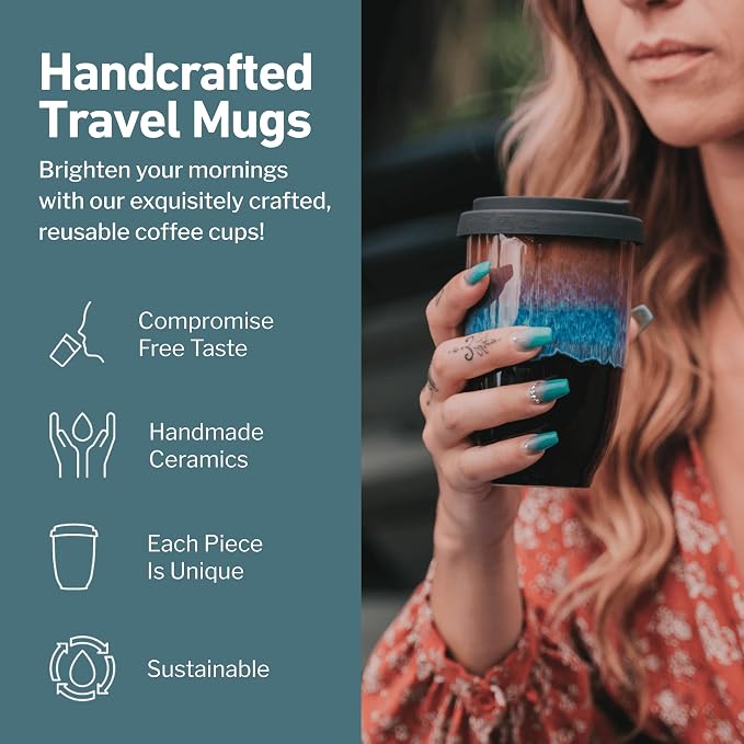 NOVA CERAMICS 12oz Travel Coffee Mug