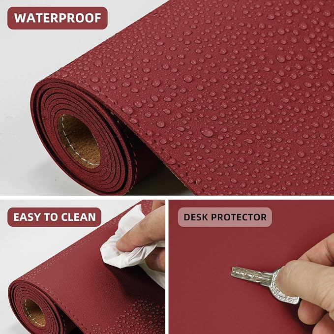 AFIING Leather Desk pad Protector, Large Desk mat