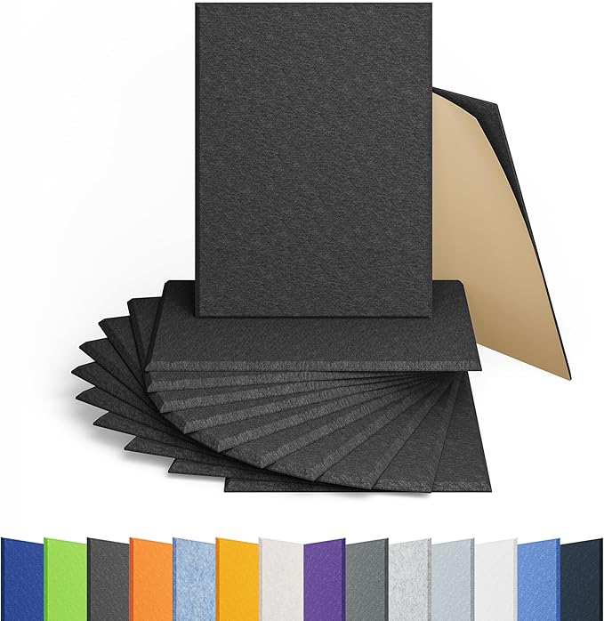12 Pack Acoustic Panels Self Adhesive Sound Proof Foam, High Density Sound