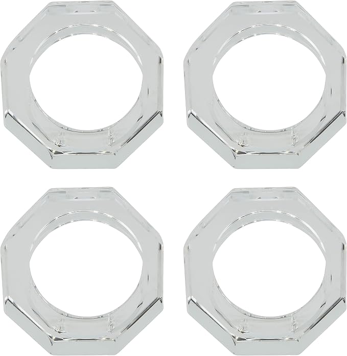 SARO LIFESTYLE Octagonal Crystal Glass Napkin Ring