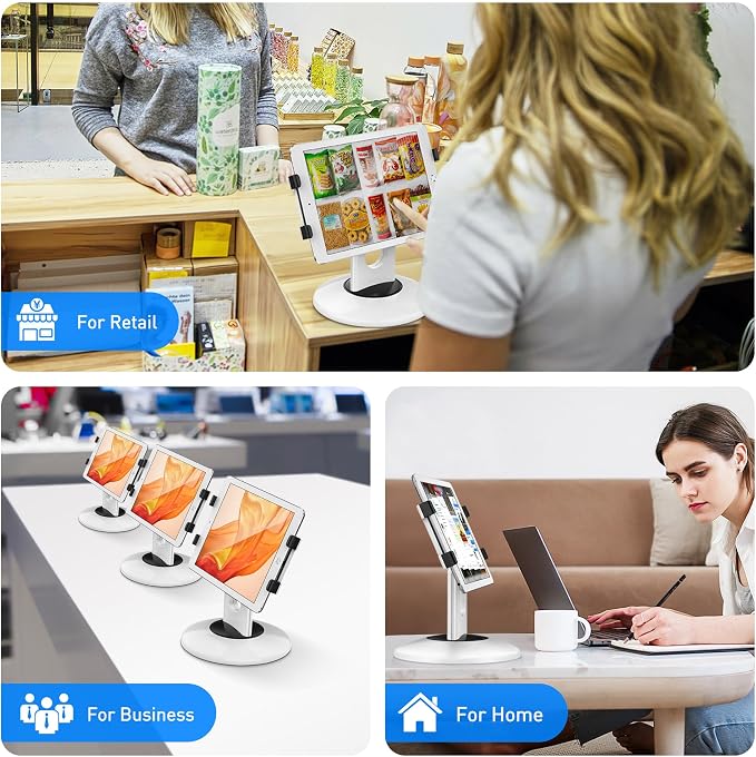 AboveTEK Retail Kiosk iPad Stand, 360° Rotating Commercial POS Tablet Stand