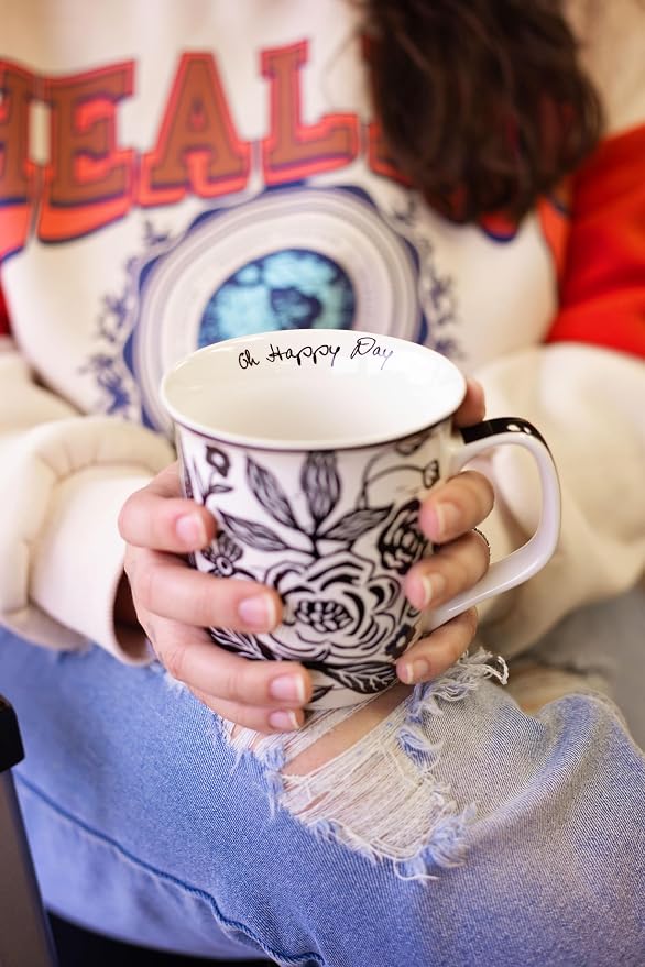 Karma Gifts 14 oz Black and White Boho Mug Tiger