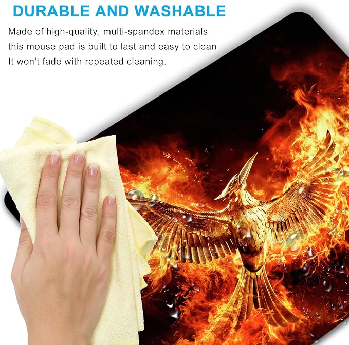 Cool Phoenix Mouse Pad Personalized Design, Non-Slip Surface, Rubber Base