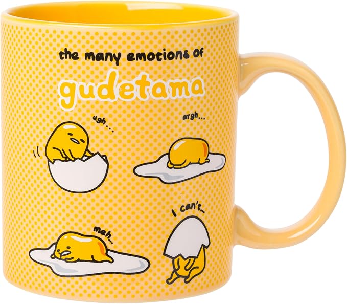 Silver Buffalo Sanrio Gudetama Lazy Egg Many Emotions, Ceramic Mug, 20oz |