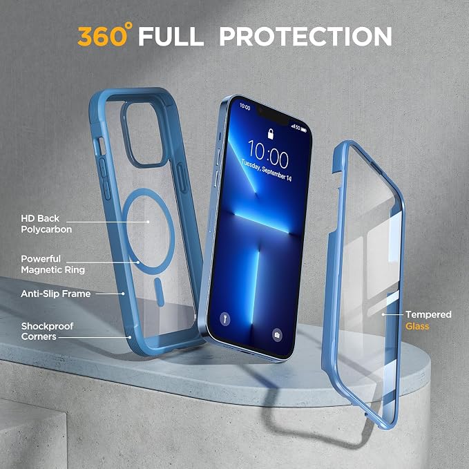 Miracase Magnetic Glass for iPhone 13 Pro Case, Compatible