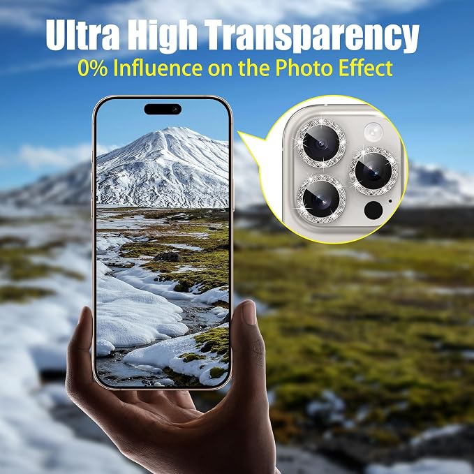 AGVEE 3+3 6 Pack for iPhone 16 Pro 6.3" / 16 Pro Max 6.9" Camera Lens Cover