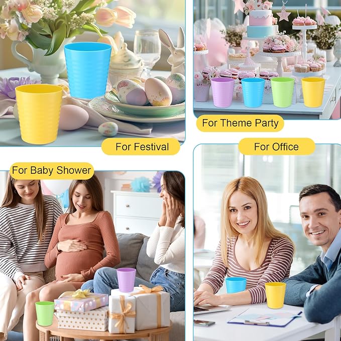 Eccliy 36 Pcs Kids Cups Bulk, 8 oz Plastic Toddler Drinking Cups Unbreakable