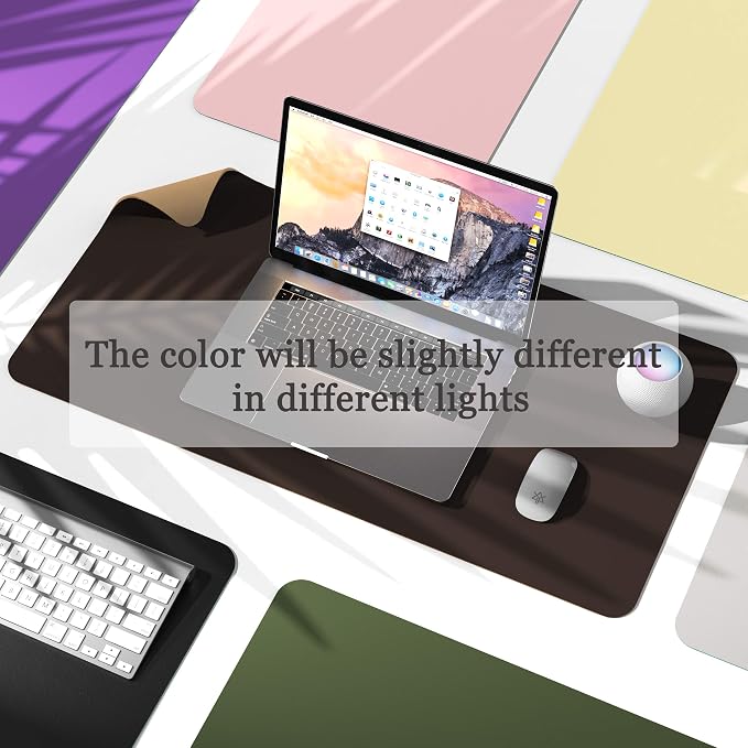 YSAGi Non-Slip Leather Desk Pad, Waterproof Laptop Computer Desk Keyboard Mat