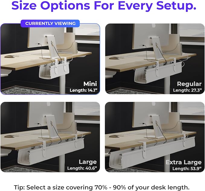 Ascrono Original No Drill Under Desk Cable Management Tray 14.1"