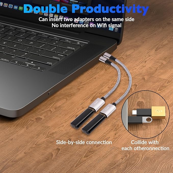 USB-C to USB 3.0 Adapter 4 Pack, Nylon Braided Type-C 3.1 OTG Cable USB C Male