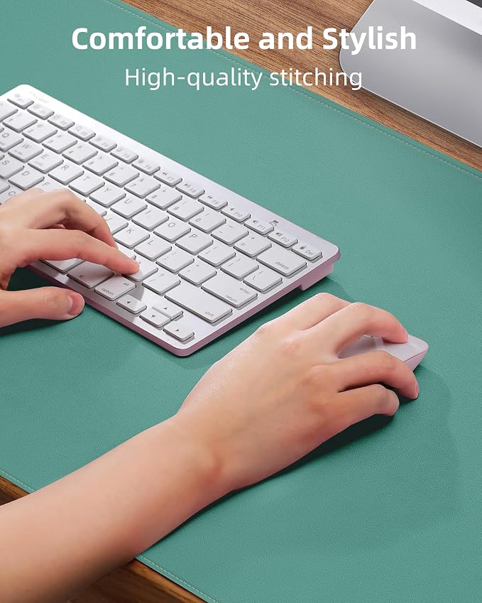 Leather Desk Pad Protector, Mouse Pad, Office Mat, Non-Slip PU Leather Blotter