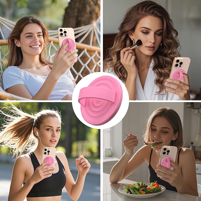 Magnetic Phone Ring Grip Holder, Silicone Finger Loop Grip, Compatible