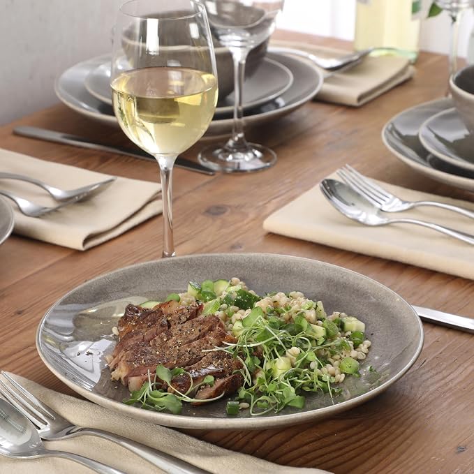 Gibson Elite Castle Peak Plates and Bowls Set, 12-Piece Dinnerware Set