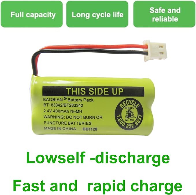2.4V 400mAh Cordless Home Phone Battery