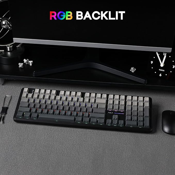 EPOMAKER Aula F108 Wireless Gaming Keyboard, Full Size Mechanical Keyboard