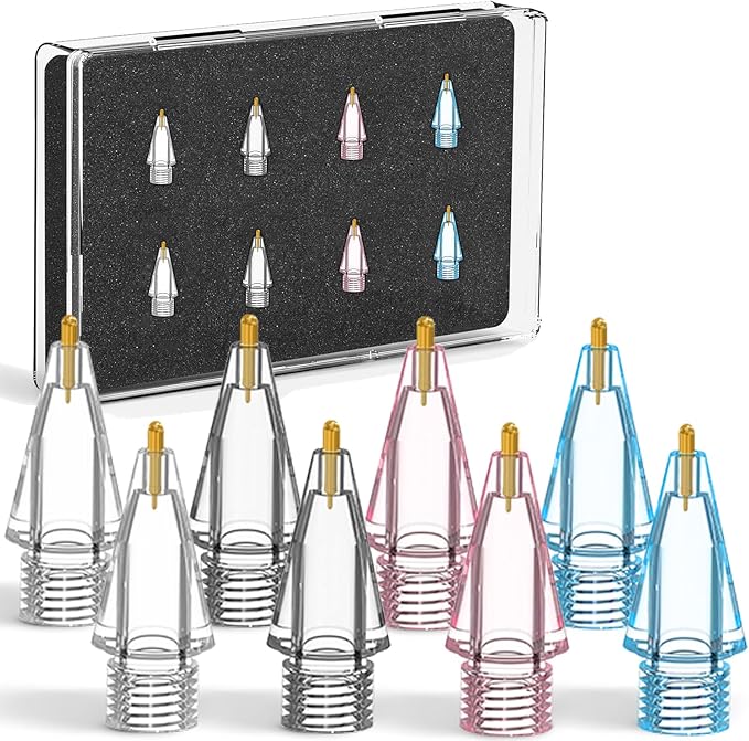 2+6 Pack for Apple Pencil Tips, Upgraded Replacement Pencil Nibs for Apple