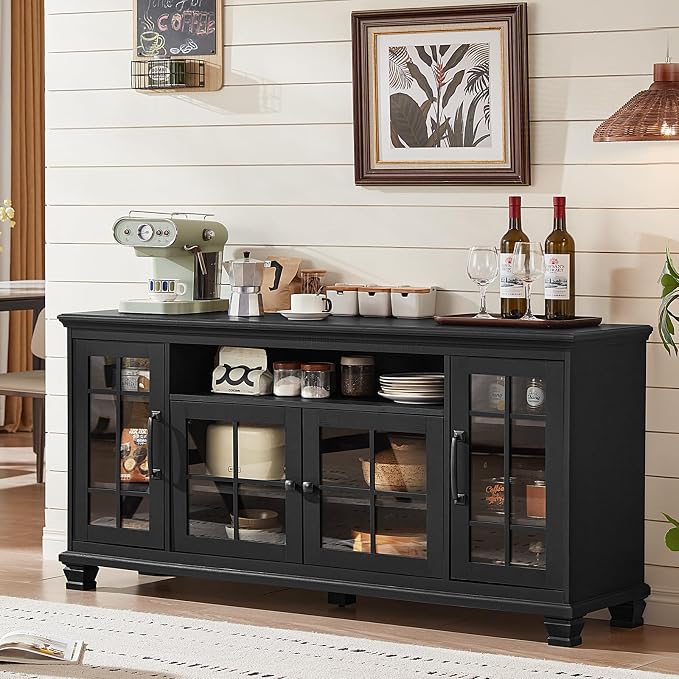 Large Black Sideboard Buffet Cabinet