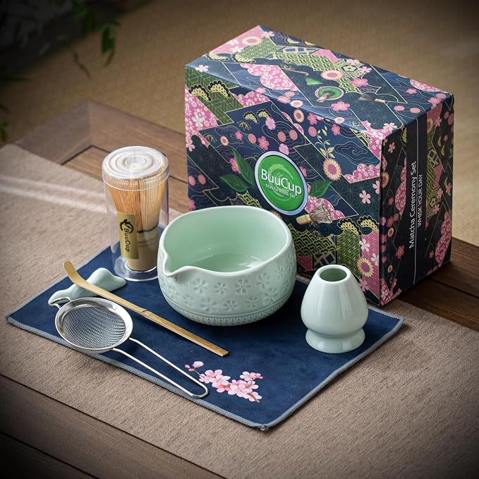 Buucup Matcha Whisk Set, Ceramic Matcha Kit