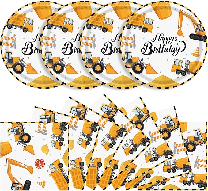 Construction Plates and Napkins Party Supplies