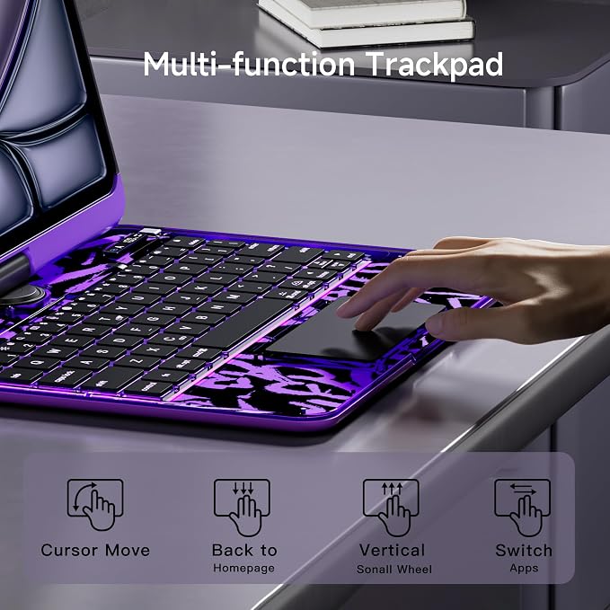 Keyboard Case for iPad 11 inch Pro 4/3/2/1st Gen & 11’’ iPad Air 2025 M3